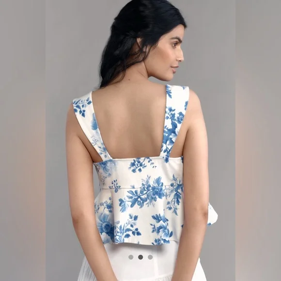 NWT - Maeve‎ - Square-Neck Peplum Tank Top - Picture 2 of 2